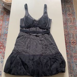 BCBG Runway Black Mini Dress with Sheer Details